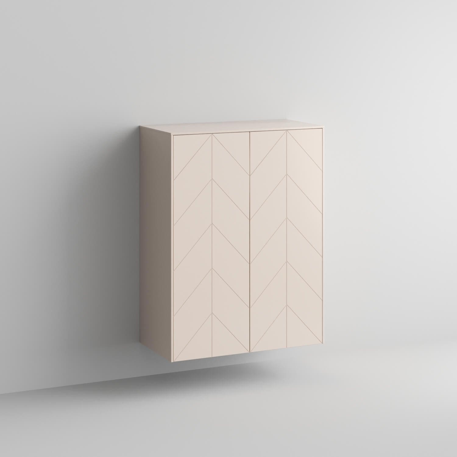 Chevron Full Kit (doors, top and side panels) in Pale Blush to remodel Sektion, 1 frame. Rich and durable designer-grade finish.