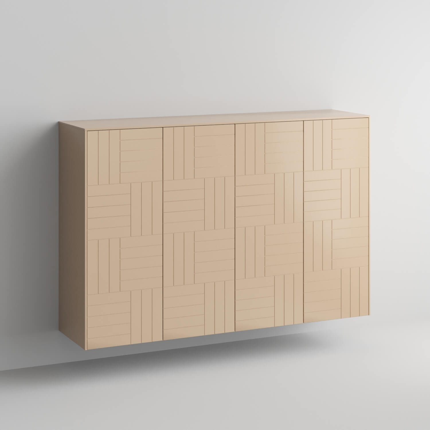 Parquet Full Kit (doors, top and side panels) in Earthy Sand to remodel Sektion, 2 frames. Rich and durable designer-grade finish.