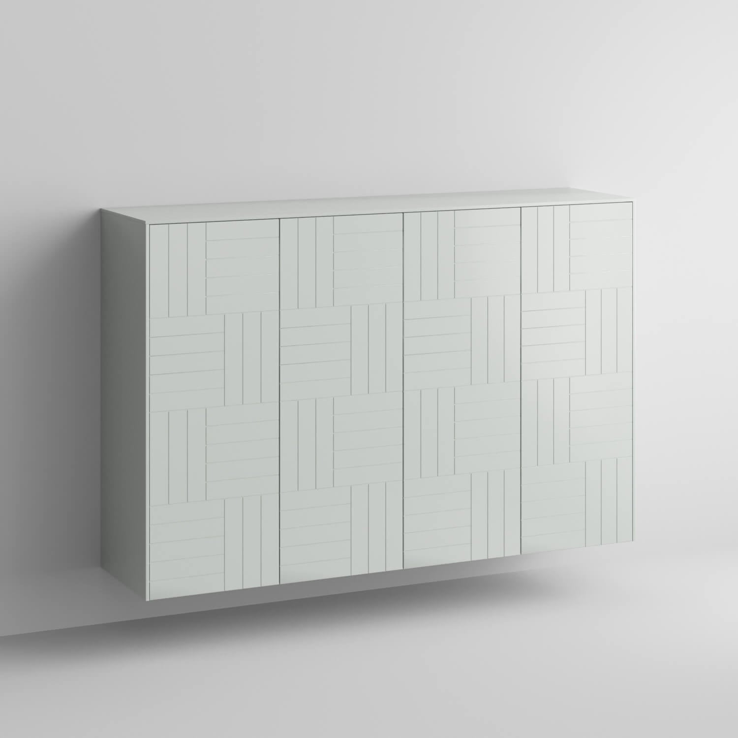 Parquet Full Kit (doors, top and side panels) in Silver Sage to remodel Sektion, 2 frames. Rich and durable designer-grade finish.