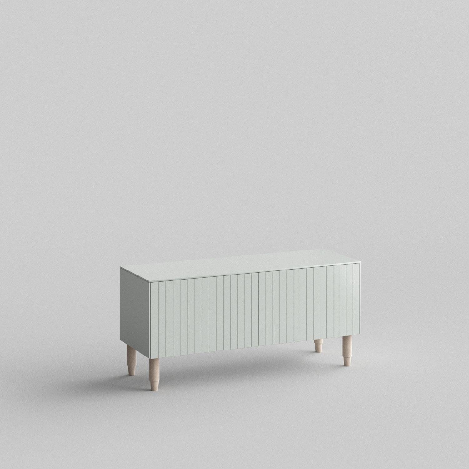 Batten Full Kit (doors, top and side panels) in Silver Sage to remodel Besta, 15" tall 2 door frame. Rich and durable designer-grade finish.