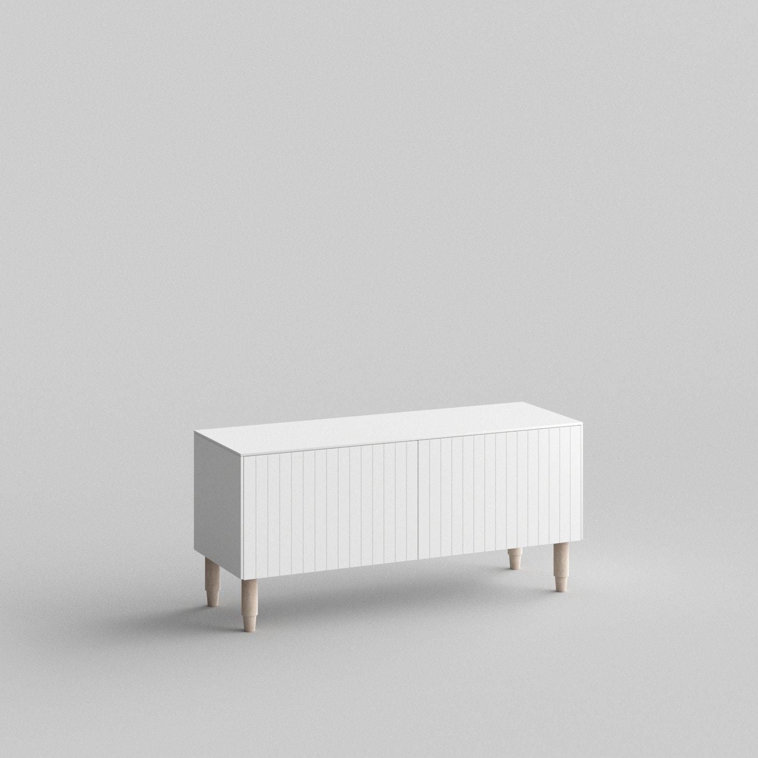 Batten Full Kit (doors, top and side panels) in White Lace to remodel Besta, 15" tall 2 door frame. Rich and durable designer-grade finish.