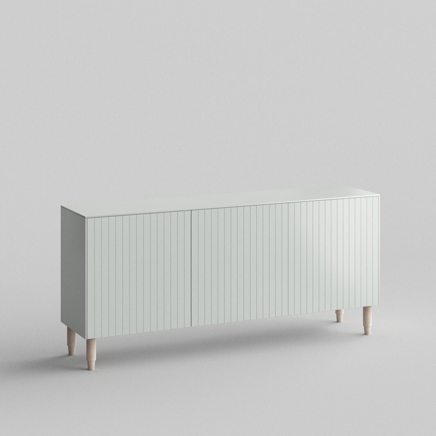 Batten Full Kit (doors, top and side panels) in Silver Sage to remodel Besta, 25" tall 3 door frame. Rich and durable designer-grade finish.