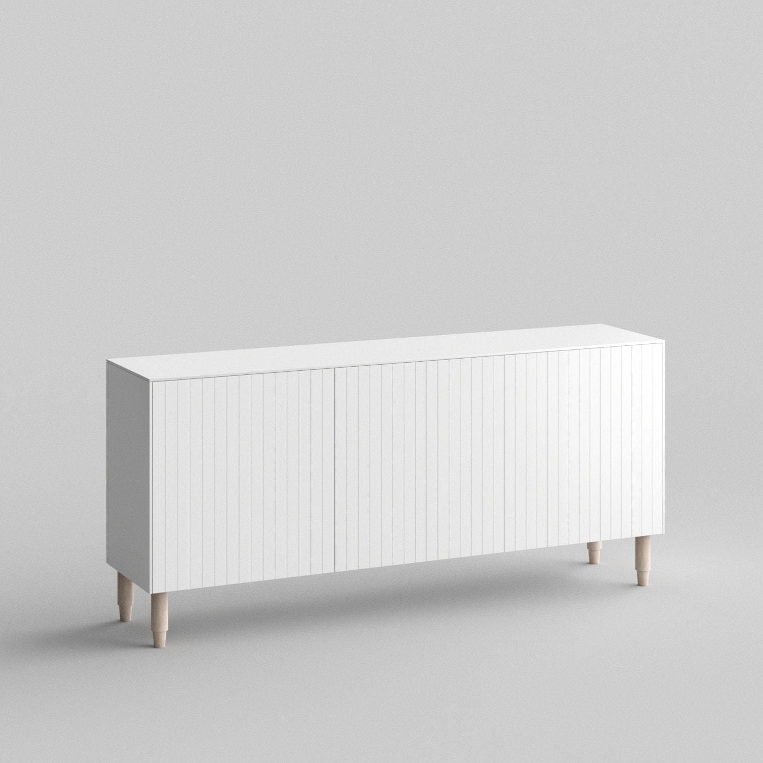 Batten Full Kit (doors, top and side panels) in White Lace to remodel Besta, 25" tall 3 door frame. Rich and durable designer-grade finish.