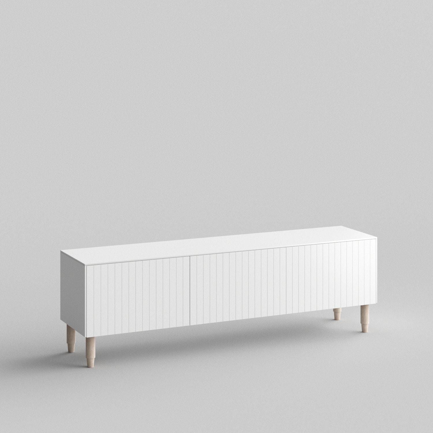 Batten Full Kit (doors, top and side panels) in White Lace to remodel Besta, 15" tall 3 door frame. Rich and durable designer-grade finish.