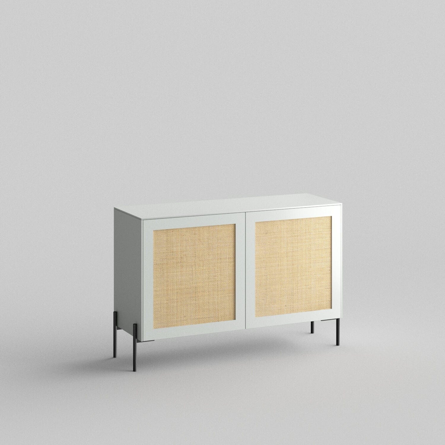 Cane Full Kit (doors, top and side panels) in Silver Sage to remodel Besta, 25" tall 2 door frame. Rich and durable designer-grade finish.