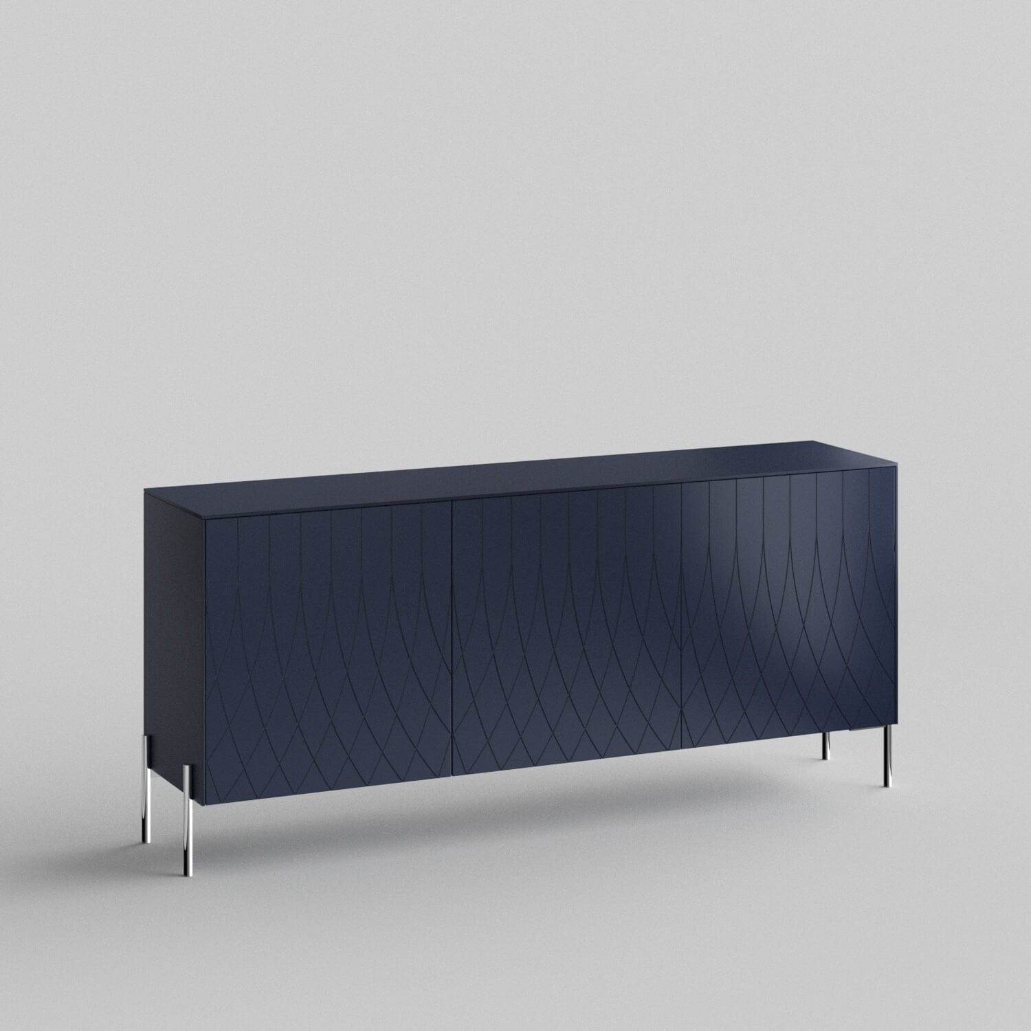 Seville Full Kit (doors, top and side panels) in Classy Navy to remodel Besta, 25" tall 3 door frame. Rich and durable designer-grade finish.