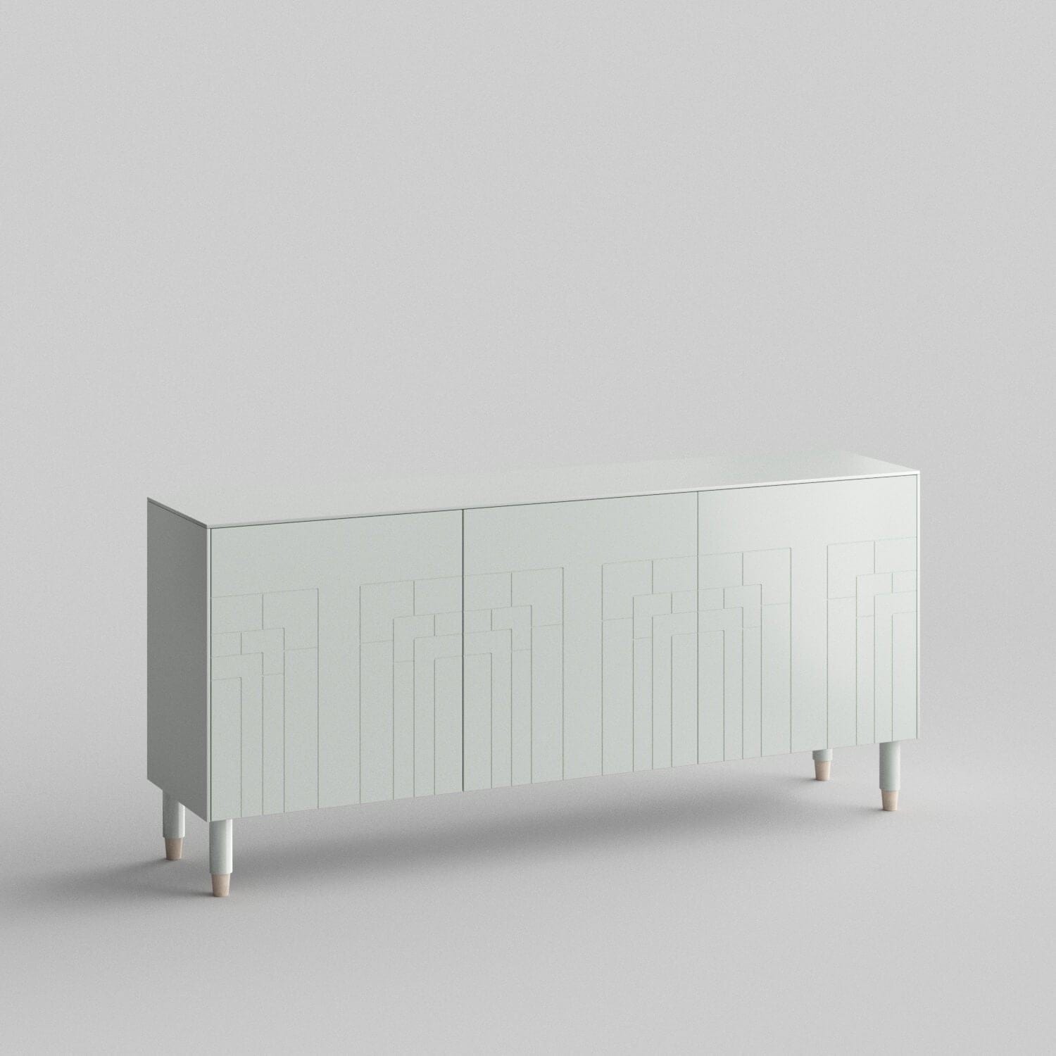 Deco Full Kit (doors, top and side panels) in Silver Sage to remodel Besta, 25" tall 3 door frame. Rich and durable designer-grade finish.