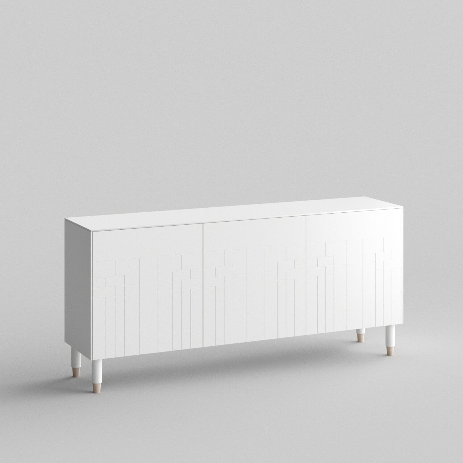 Deco Full Kit (doors, top and side panels) in White Lace to remodel Besta, 25" tall 3 door frame. Rich and durable designer-grade finish.