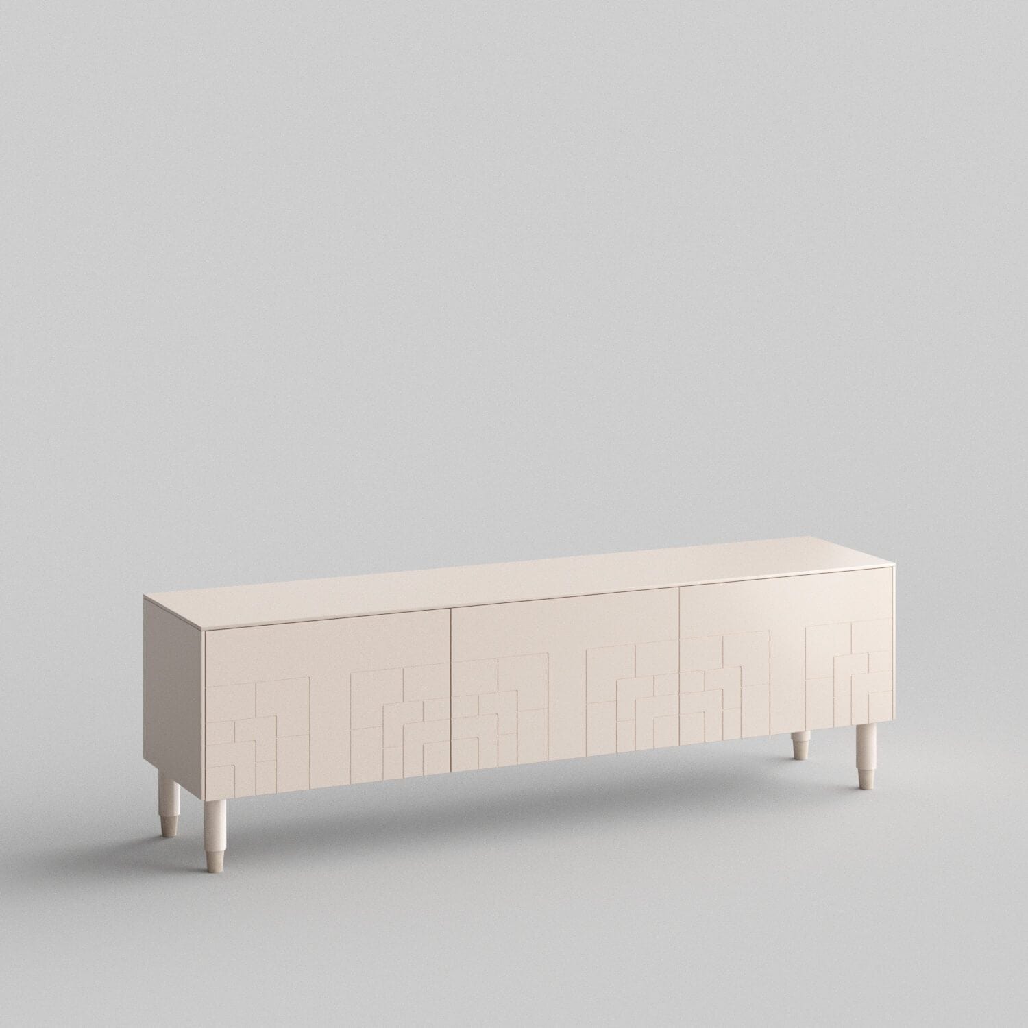 Deco Full Kit (doors, top and side panels) in Pale Blush to remodel Besta, 15" tall 3 door frame. Rich and durable designer-grade finish.