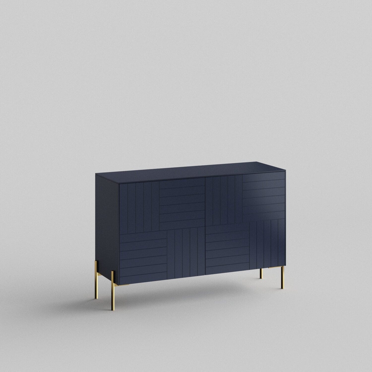 Parquet Full Kit (doors, top and side panels) in Classy Navy to remodel Besta, 25" tall 2 door frame. Rich and durable designer-grade finish.