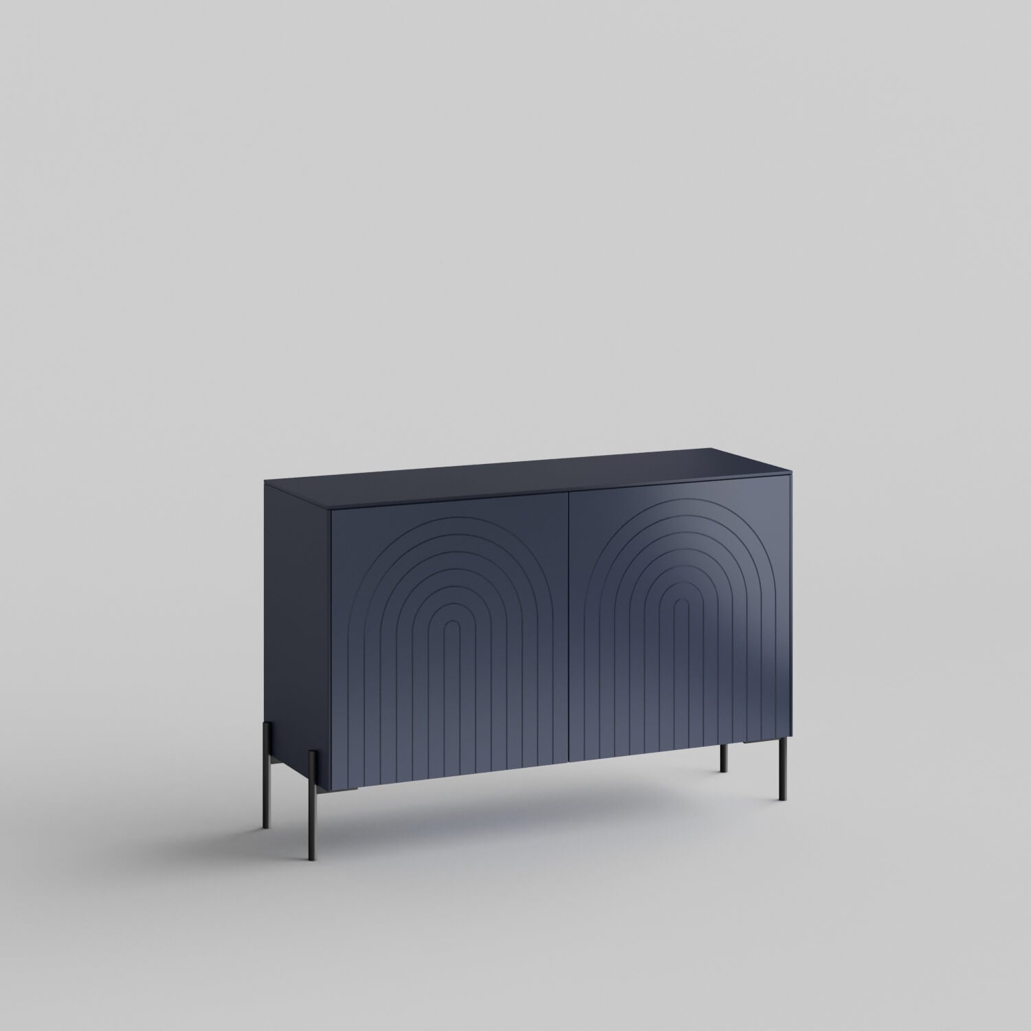 Arches Full Kit (doors, top and side panels) in Classy Navy to remodel Besta, 25" tall 2 door frame. Rich and durable designer-grade finish.