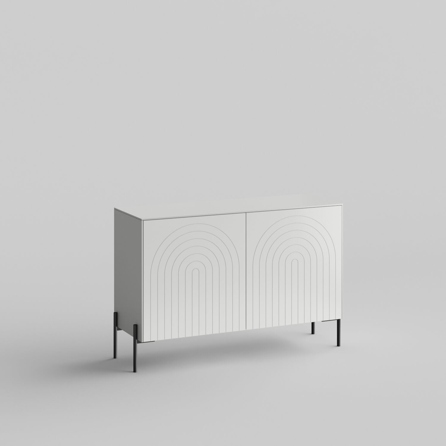 Arches Full Kit (doors, top and side panels) in Perfect Gray to remodel Besta, 25" tall 2 door frame. Rich and durable designer-grade finish.