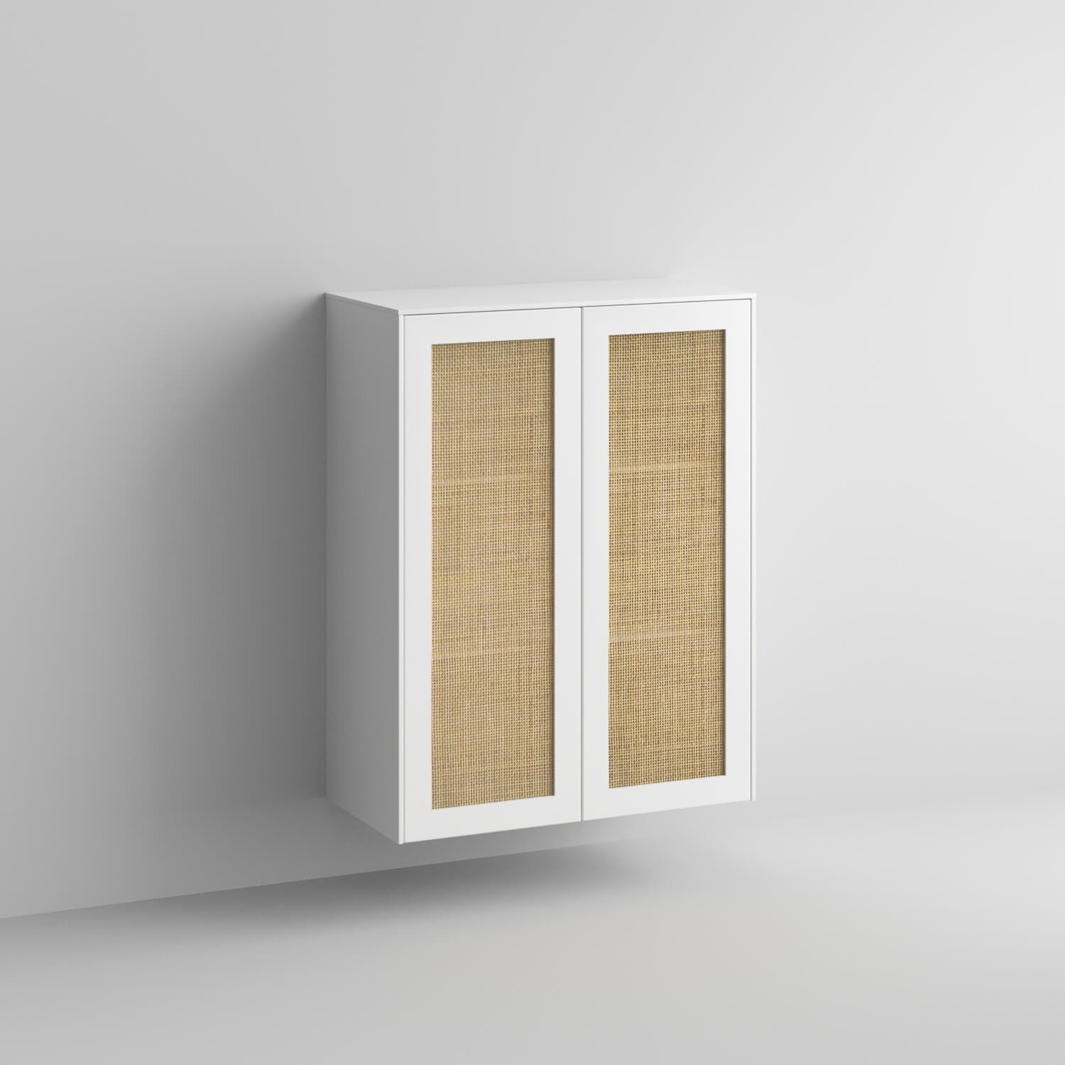 Cane Full Kit (doors, top and side panels) in White Lace by Norse Interiors to remodel IKEA Sektion, 1 frame. Rich and durable designer-grade finish. Custom made to order in the USA.