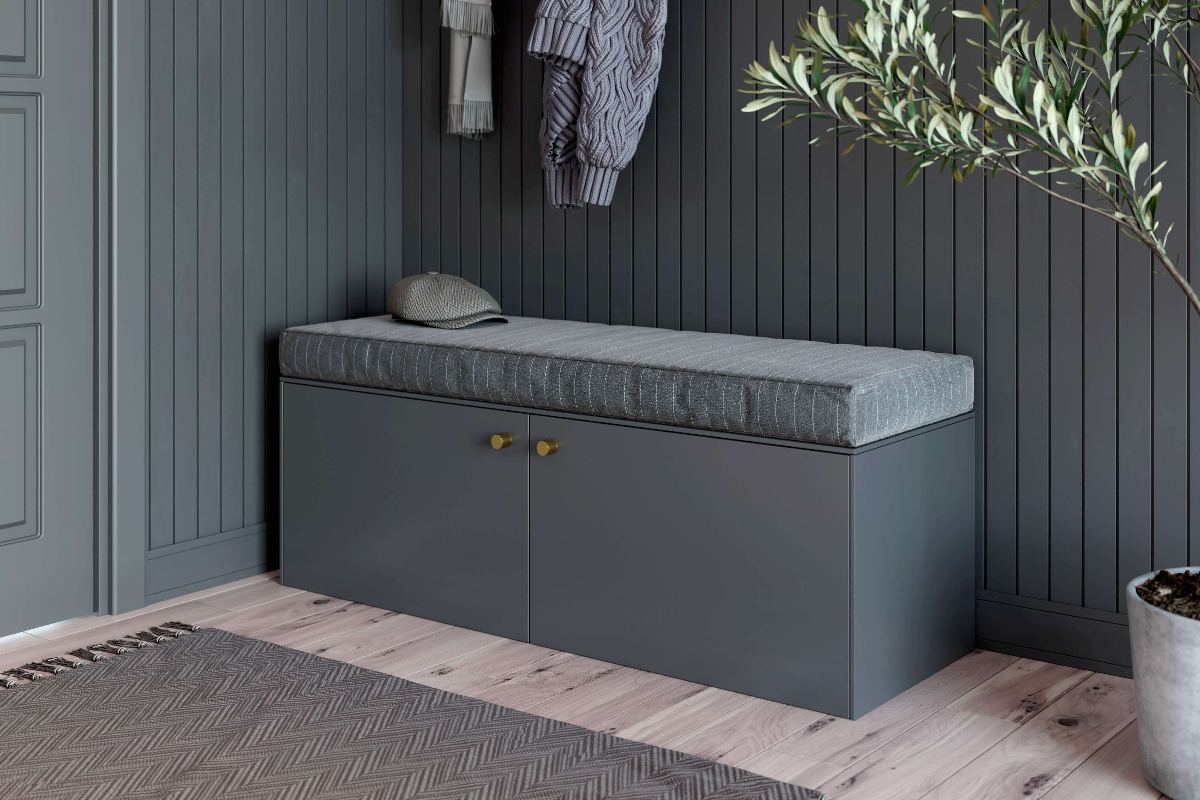DIY painted IKEA Besta storage bench