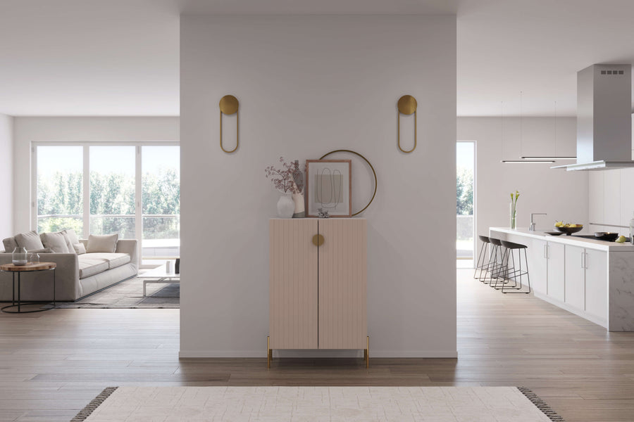 Astrid doors in pale blush on a Sektion frame from IKEA