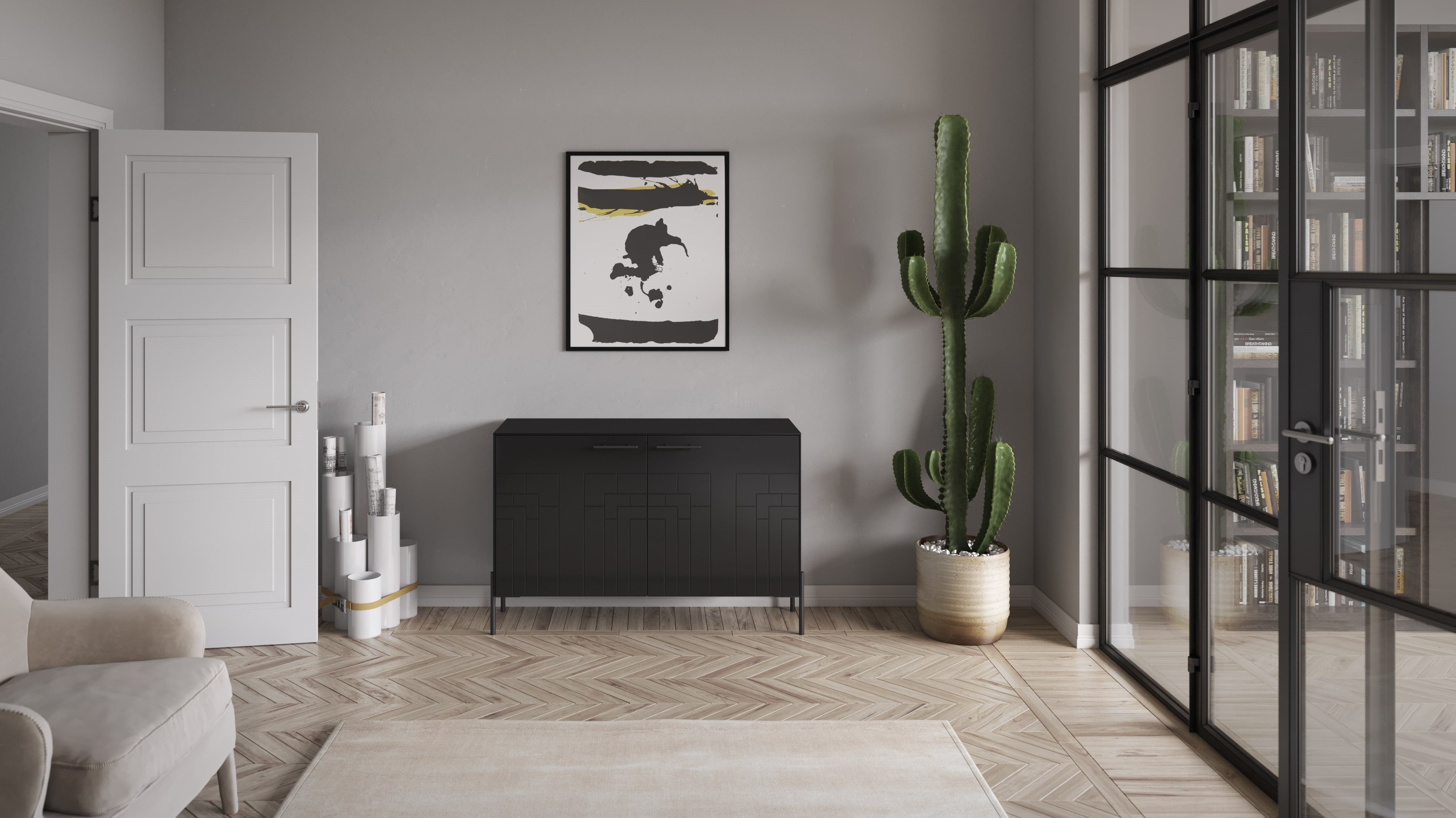 IKEA Besta customized with black Frida doors and panels