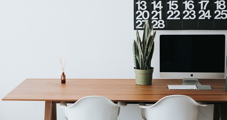 Home office wooden desk