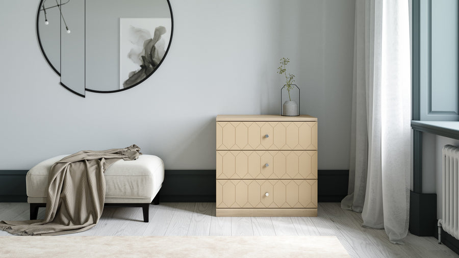 Customized IKEA Malm Dresser with Susan Fronts in Earthy Sand