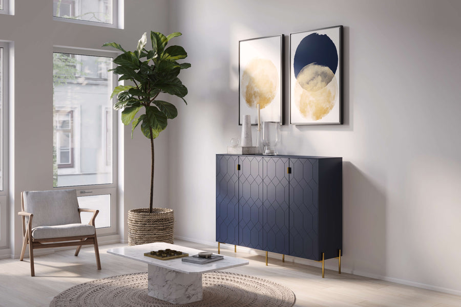 Susan doors in classy navy on a Sektion frame from IKEA