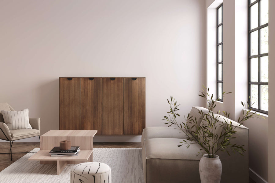 Walnut doors and panels on a Sektion frame from IKEA