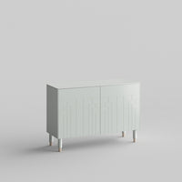 Deco Full Kit (doors, top and side panels) in Silver Sage to remodel Besta, 25" tall 2 door frame. Rich and durable designer-grade finish.