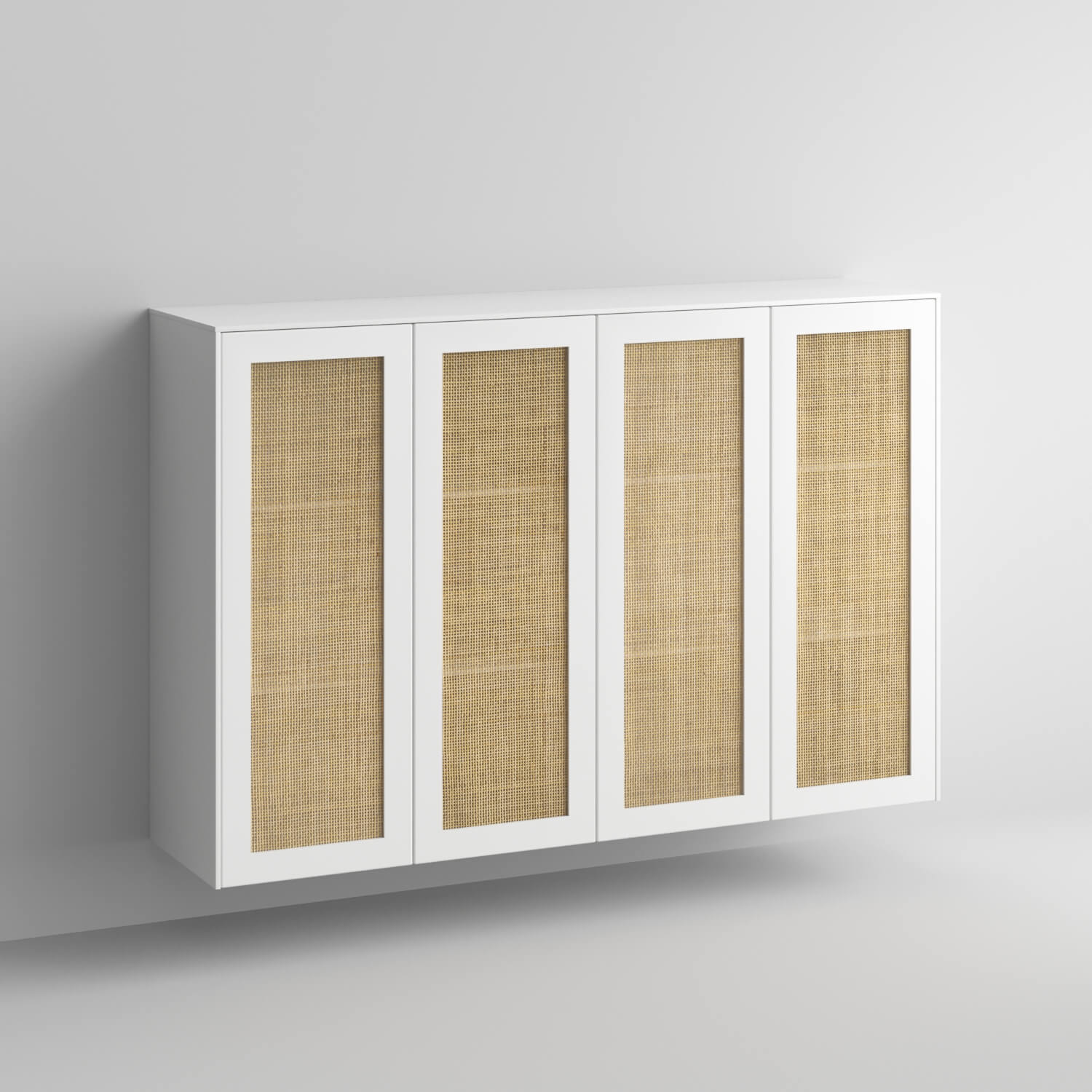 Cane Full Kit (doors, top and side panels) in White Lace to remodel Sektion, 2 frames. Rich and durable designer-grade finish.