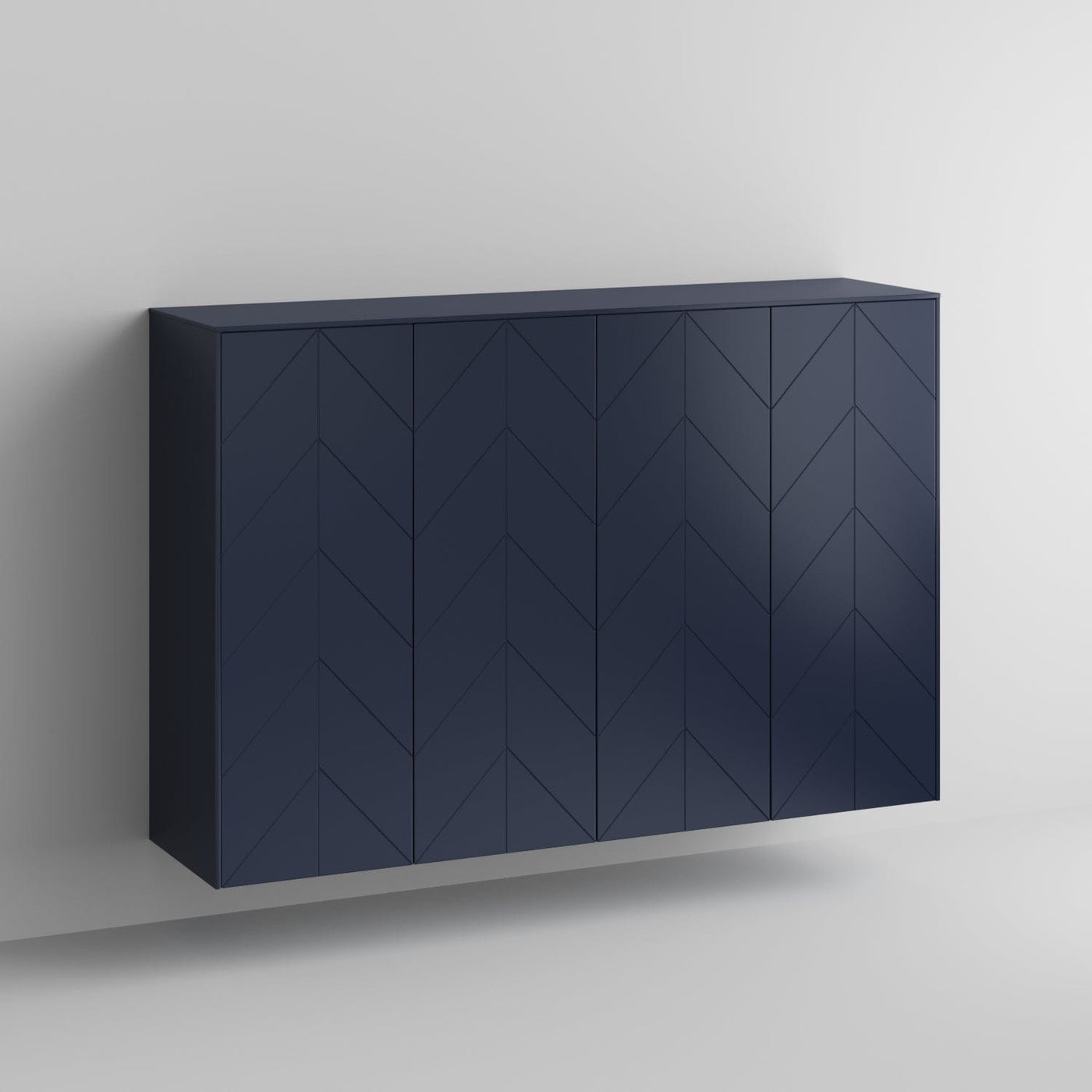 Eleanor Chevron Full Kit (doors, top and side panels) in Classy Navy to remodel Sektion, 2 frames. Rich and durable designer-grade finish.