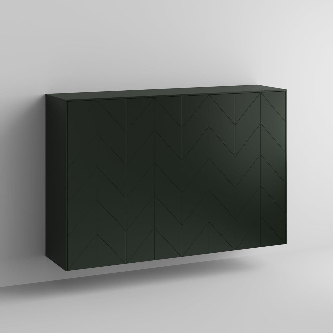 Eleanor Chevron Full Kit (doors, top and side panels) in Luxe Green to remodel Sektion, 2 frames. Rich and durable designer-grade finish.