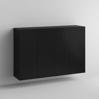 Marie Parquet Full Kit (doors, top and side panels) in Charcoal Black to remodel Sektion, 2 frames. Rich and durable designer-grade finish.