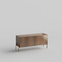 Walnut Full Kit (doors, top and side panels) to remodel Besta, 15" tall 2 door frame. Real wood veneer is hand-sequenced so the natural grain patterns flow seamlessly across each unique piece.