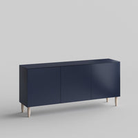 Slab Full Kit (doors, top and side panels) in Classy Navy to remodel Besta, 25" tall 3 door frame. Rich and durable designer-grade finish.