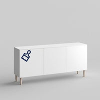 Slab Full Kit (doors, top and side panels) DIY to remodel Besta, 25" tall 3 door frame. Rich and durable designer-grade finish.