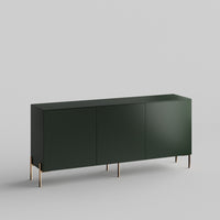 Slab Full Kit (doors, top and side panels) in Luxe Green to remodel Besta, 25" tall 3 door frame. Rich and durable designer-grade finish.