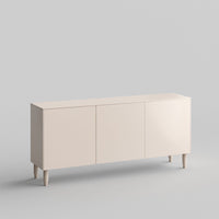 Slab Full Kit (doors, top and side panels) in Pale Blush to remodel Besta, 25" tall 3 door frame. Rich and durable designer-grade finish.