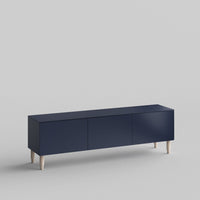 Slab Full Kit (doors, top and side panels) in Classy Navy to remodel Besta, 15" tall 3 door frame. Rich and durable designer-grade finish.