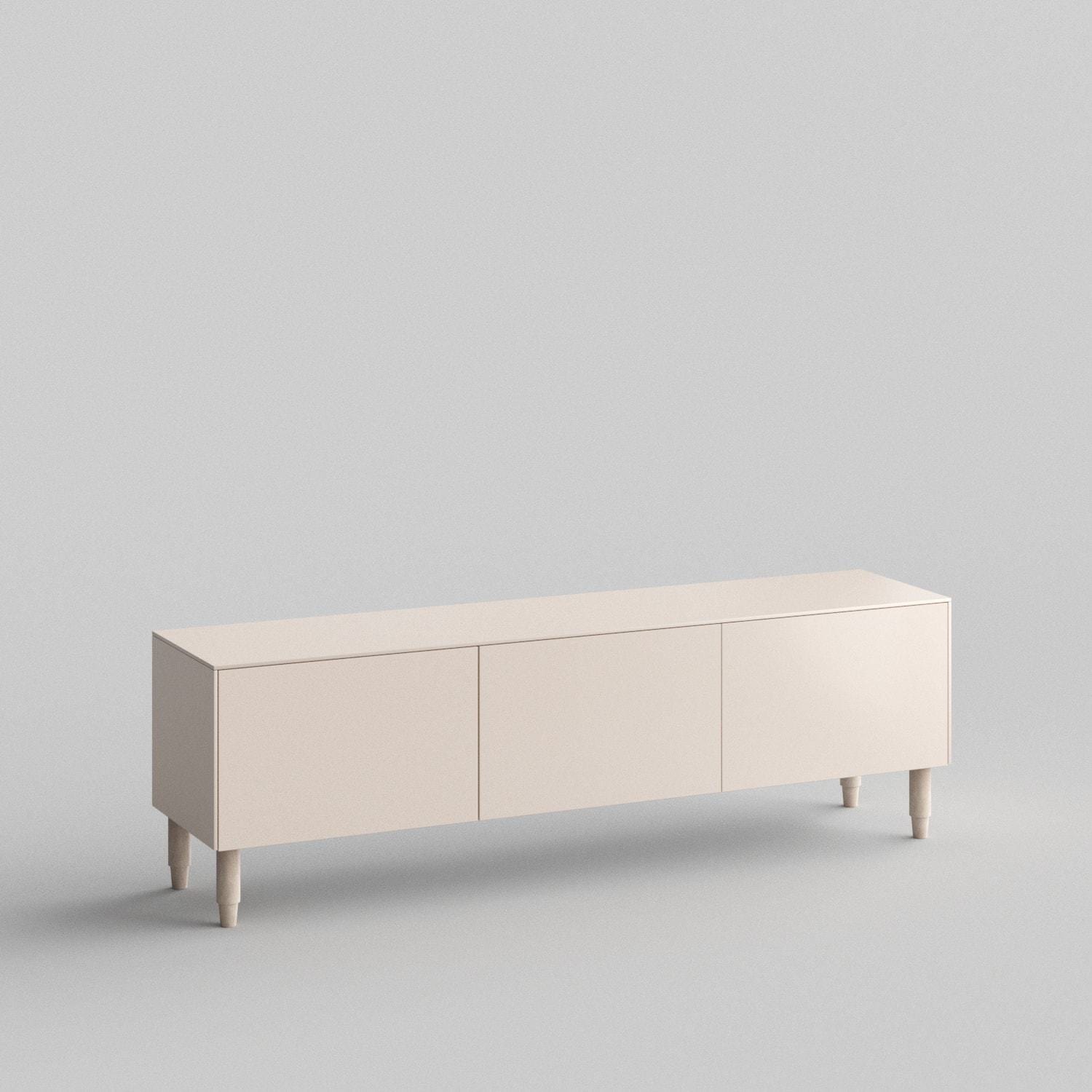 Slab Full Kit (doors, top and side panels) in Pale Blush to remodel Besta, 15" tall 3 door frame. Rich and durable designer-grade finish.