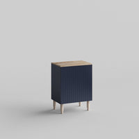 Custom door, warm Ambrosia Maple wood top and side panels for IKEA Besta Cabinet Door Classy Navy