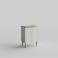 Custom door, warm Ambrosia Maple wood top and side panels for IKEA Besta Cabinet Door Silver Sage