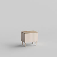 Custom door, warm Ambrosia Maple wood top and side panels for IKEA Besta Cabinet Door Pale Blush