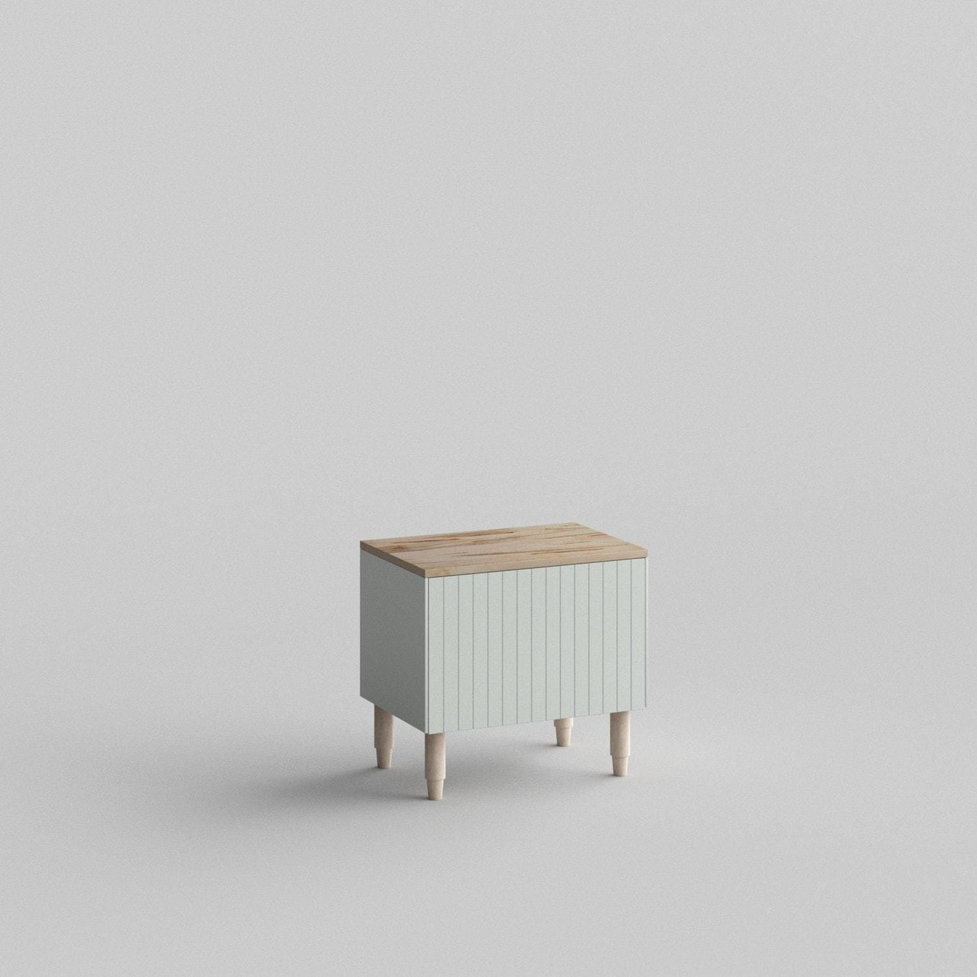 Custom door, warm Ambrosia Maple wood top and side panels for IKEA Besta Cabinet Door Silver Sage