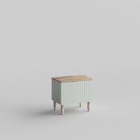 Custom door, warm Ambrosia Maple wood top and side panels for IKEA Besta Cabinet Door Silver Sage