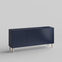 Batten Full Kit (doors, top and side panels) in Classy Navy to remodel Besta, 25" tall 3 door frame. Rich and durable designer-grade finish.