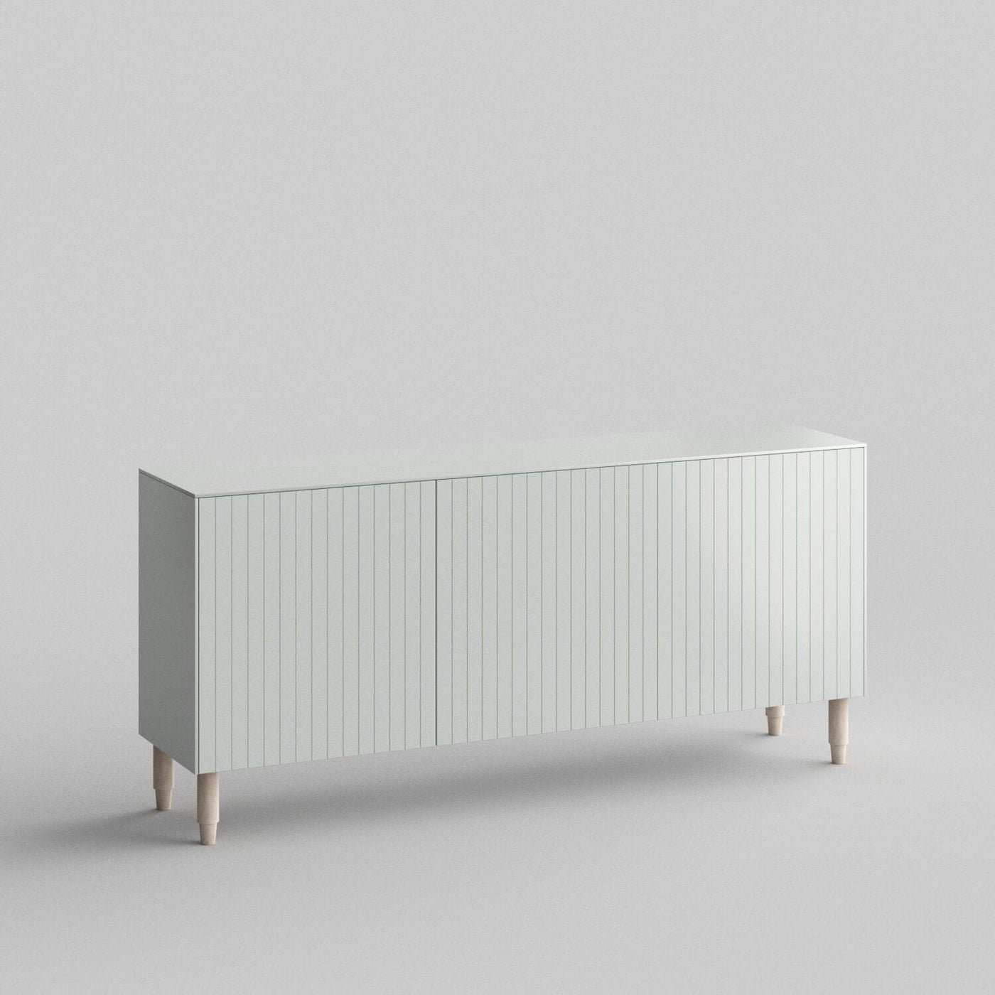 Batten Full Kit (doors, top and side panels) in Silver Sage to remodel Besta, 25" tall 3 door frame. Rich and durable designer-grade finish.