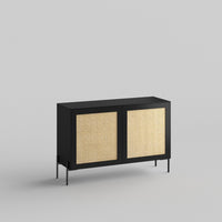 Cane Full Kit (doors, top and side panels) in Charcoal Black to remodel Besta, 25" tall 2 door frame. Rich and durable designer-grade finish.