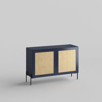 Cane Full Kit (doors, top and side panels) in Classy Navy to remodel Besta, 25" tall 2 door frame. Rich and durable designer-grade finish.