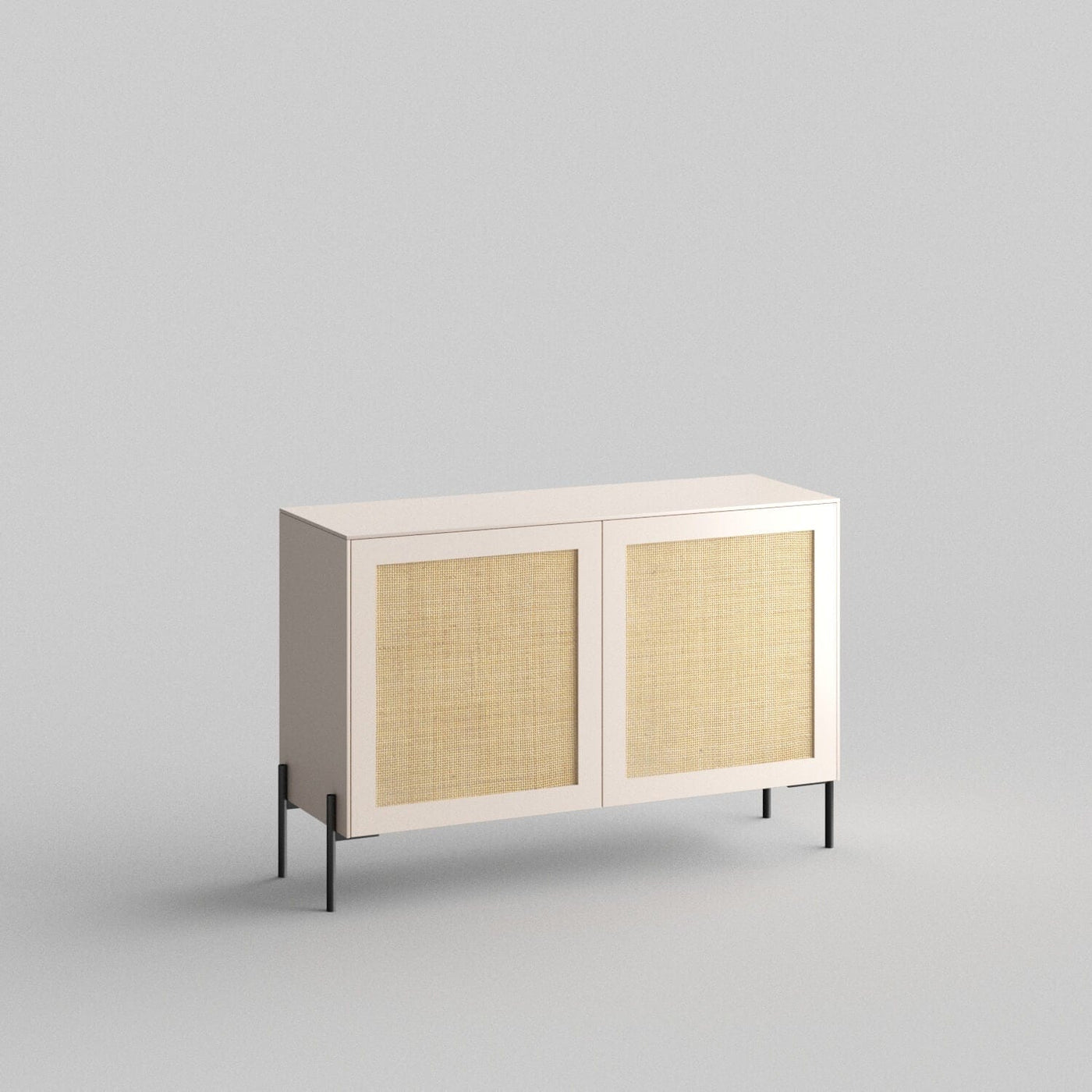 Cane Full Kit (doors, top and side panels) in Pale Blush to remodel Besta, 25" tall 2 door frame. Rich and durable designer-grade finish.