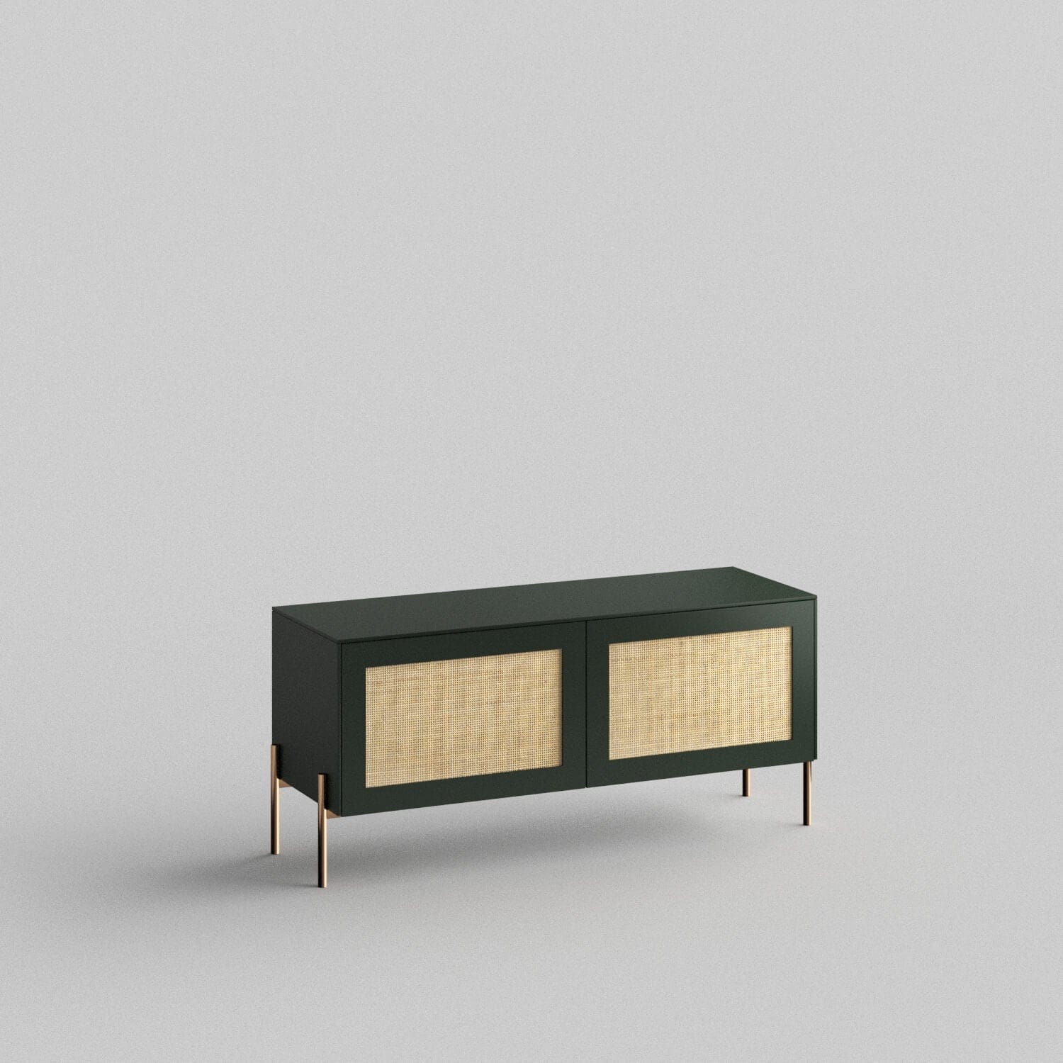 Cane Full Kit (doors, top and side panels) in Luxe Green to remodel Besta, 15" tall 2 door frame. Rich and durable designer-grade finish.