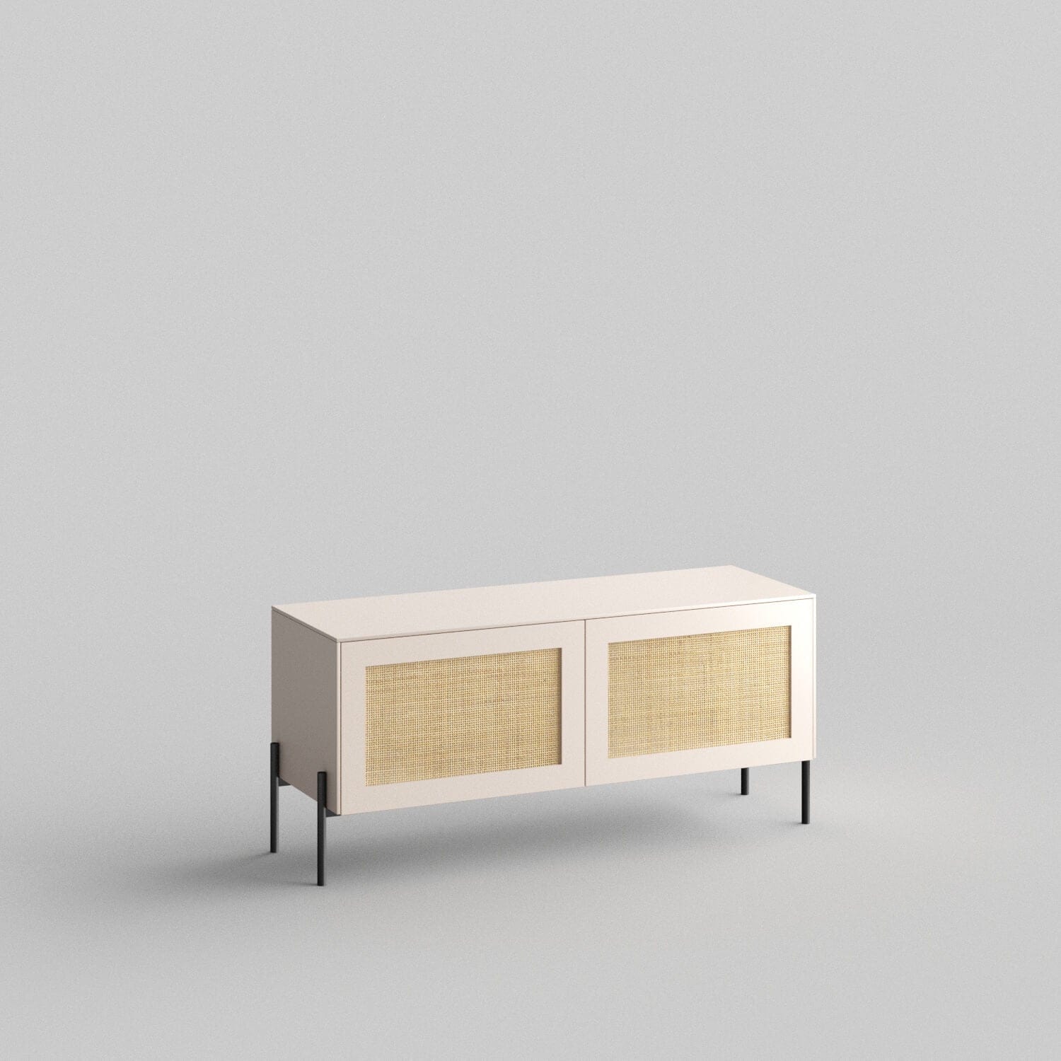 Cane Full Kit (doors, top and side panels) in Pale Blush to remodel Besta, 15" tall 2 door frame. Rich and durable designer-grade finish.