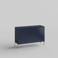 Chevron Full Kit (doors, top and side panels) in Classy Navy to remodel Besta, 25" tall 2 door frame. Rich and durable designer-grade finish.