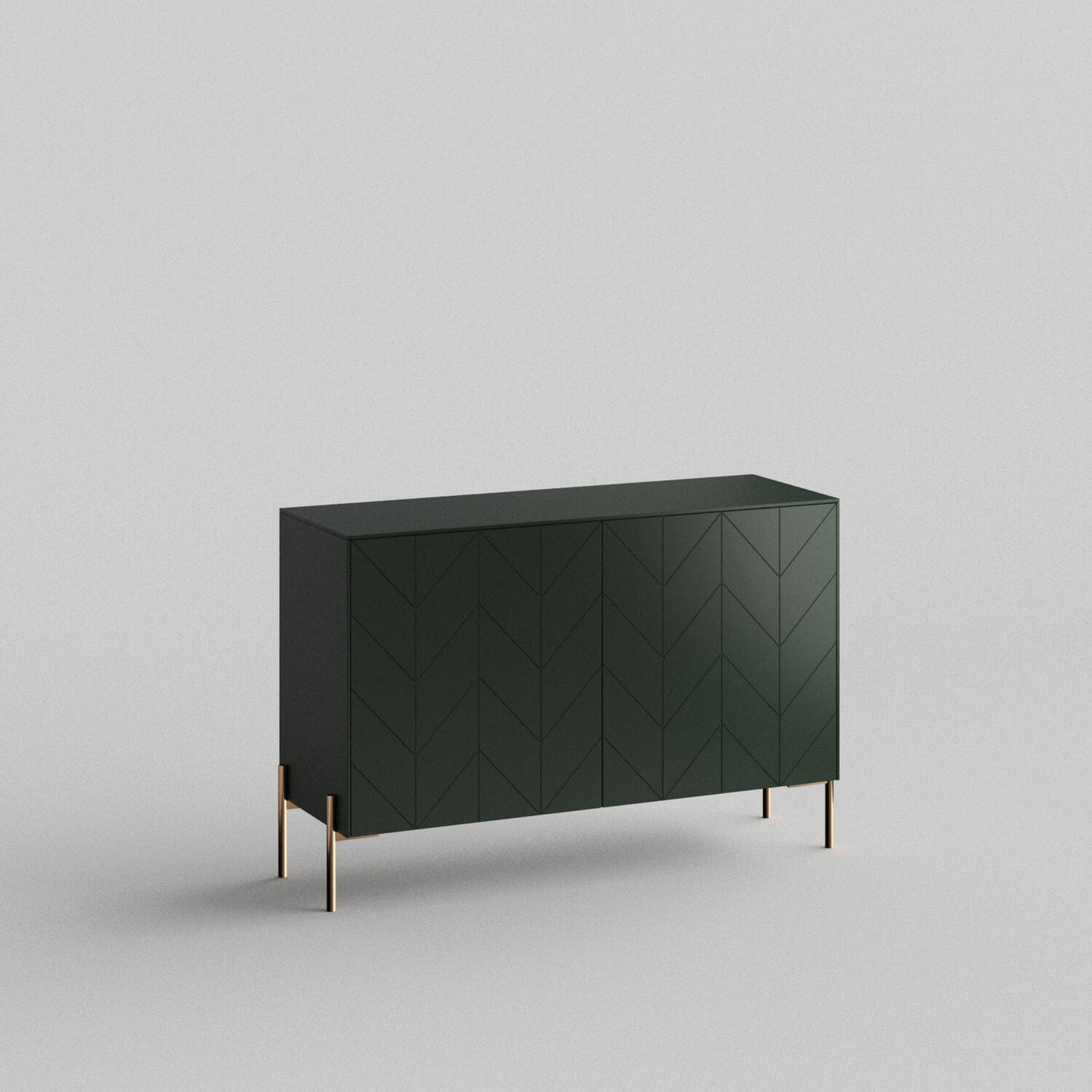 Chevron Full Kit (doors, top and side panels) in Luxe Green to remodel Besta, 25" tall 2 door frame. Rich and durable designer-grade finish.